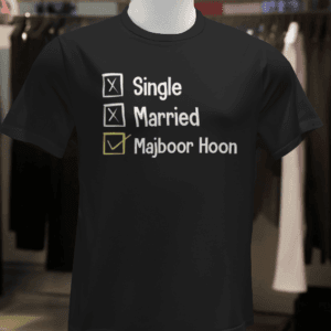 Premium Typography Tshirt “MAJBOOR HU”