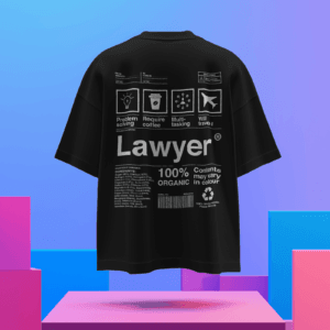 "lawyer" Urban Vibes Oversized Layered Print T-Shirt