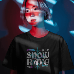 Pixelfy Oversized Rave Party Design T-Shirt – 100% Cotton, Comfortable & Trendy