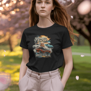 Retro Street Racer Graphic Cotton T-Shirt for Men & Women